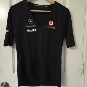 Black Vodafone McLaren Mercedes F1 Racing Shirt